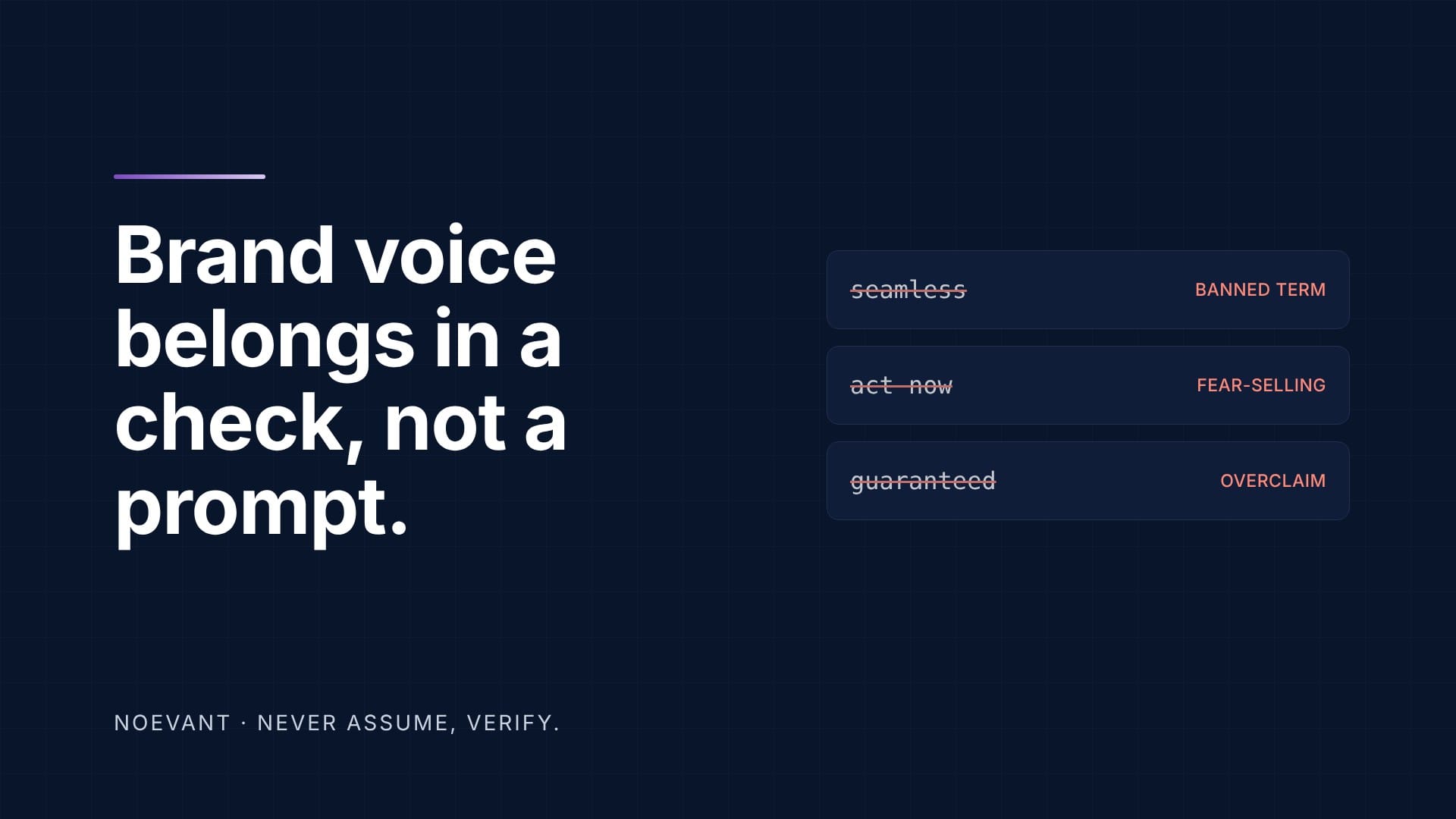 Brand Voice Belongs in a Check, Not a Prompt